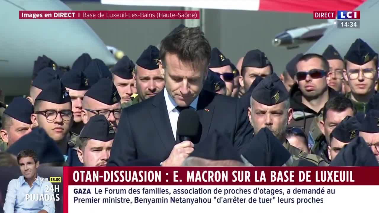 Emmanuel Macron: We will continue to support Ukraine in the face of the war of aggression, declared the head of state from the Luxeuil-les-Bains base.