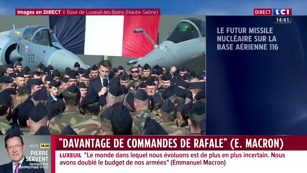 Emmanuel Macron: Our country and our continent must continue to defend and prepare themselves if we want to avoid war.