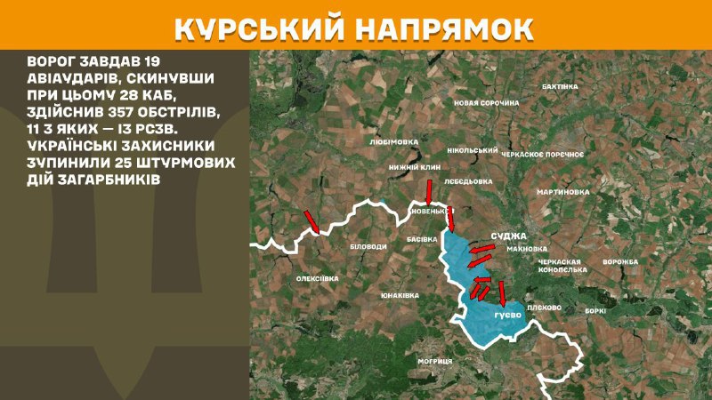 In Kursk region Ukrainian forces have repelled 25 Russian army assaults, - General Staff of Armed Forces of Ukraine reports