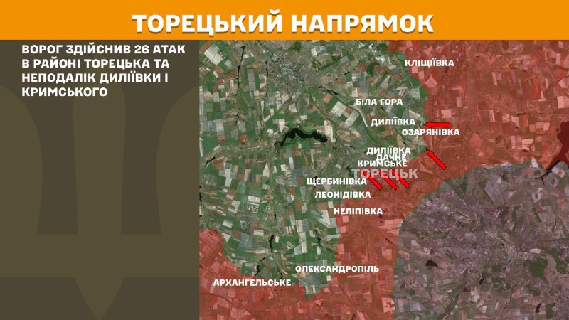 At Toretsk axis clashes yesterday near Toretsk and near Dyliyivka and Krymske, - General Staff of Armed Forces of Ukraine reports