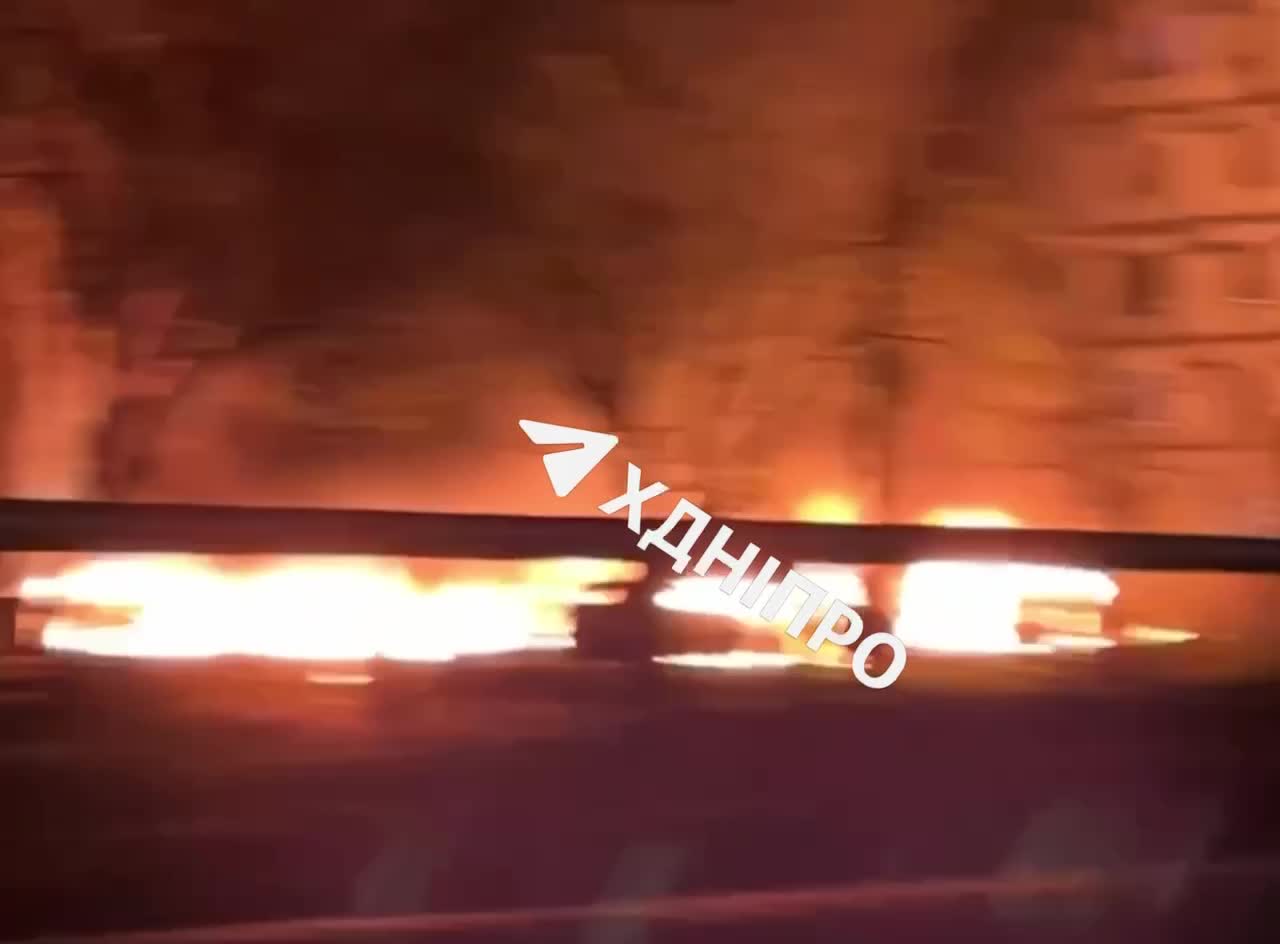 Several vehicles on fire, destruction to residential houses as result of drone strikes in Dnipro city