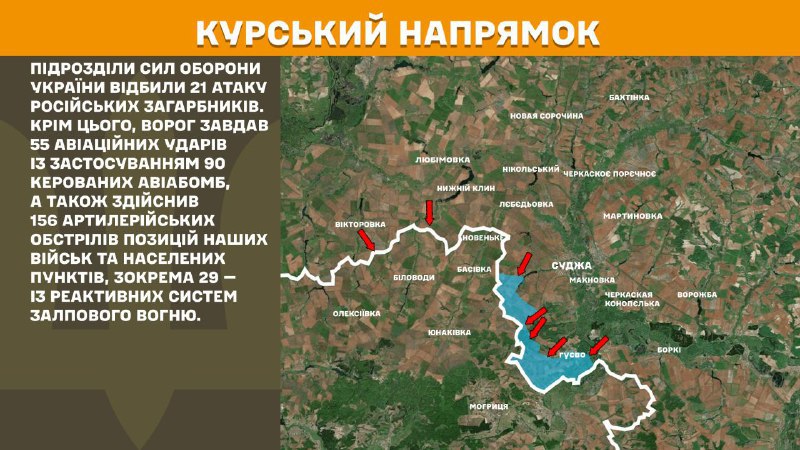 In Kursk region Ukrainian forces have repelled 21 Russian army assaults, - General Staff of Armed Forces of Ukraine reports