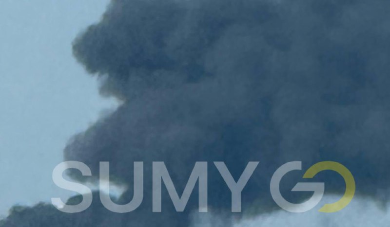 Smoke is rising in Sumy after explosion