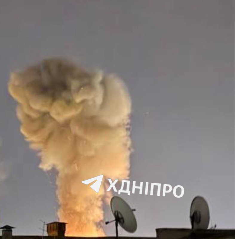 Smoke is rising over Dnipro city after explosions