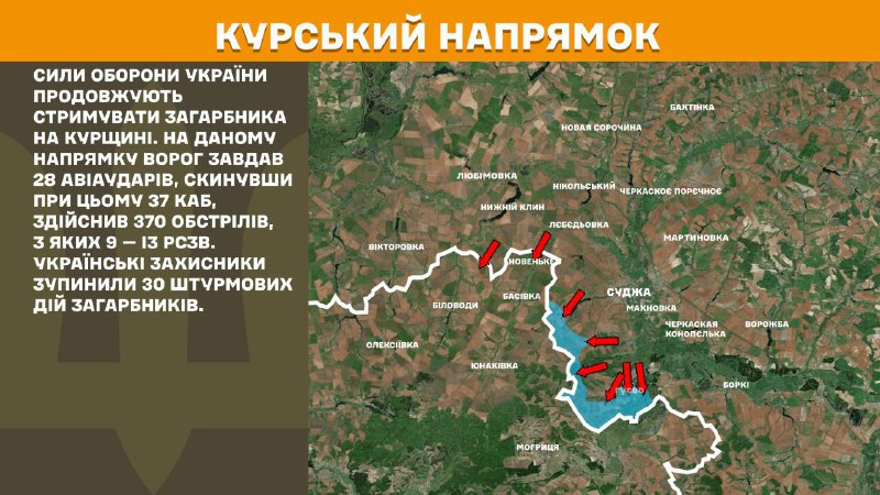 In Kursk region Ukrainian forces have repelled 30 Russian army assaults, - General Staff of Armed Forces of Ukraine reports