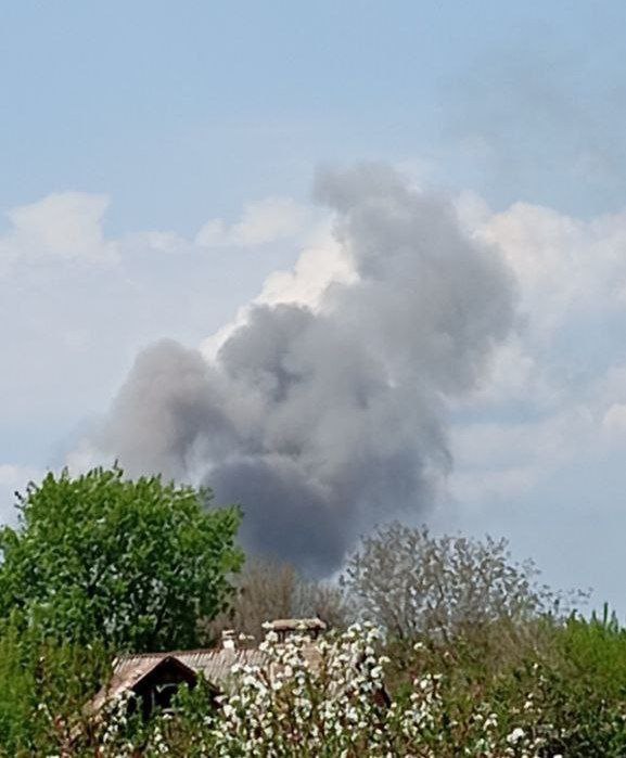 Violent explosions were reported in Kostiantynivka