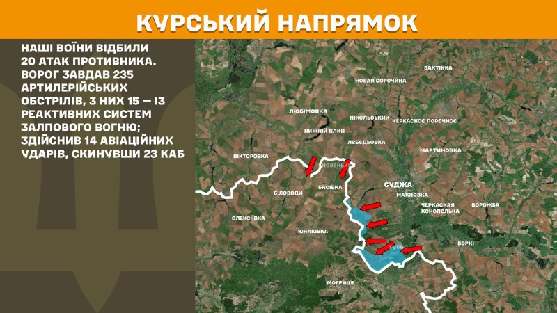 In Kursk region Ukrainian forces have repelled 20 Russian army assaults, - General Staff of Armed Forces of Ukraine reports