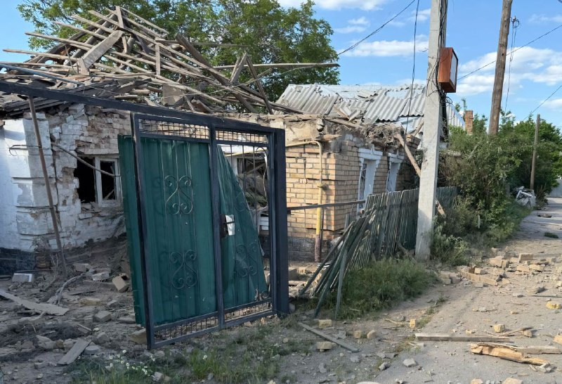 Damage in Nikopol district as result of artillery shelling and FPV drone strikes