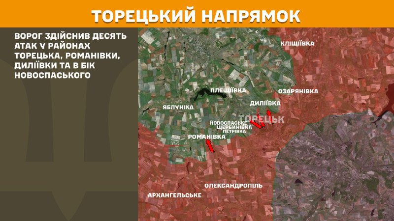 At Toretsk axis clashes yesterday near Toretsk, Romanivka, Dyliyivka and towards Novospaske, - General Staff of Armed Forces of Ukraine reports