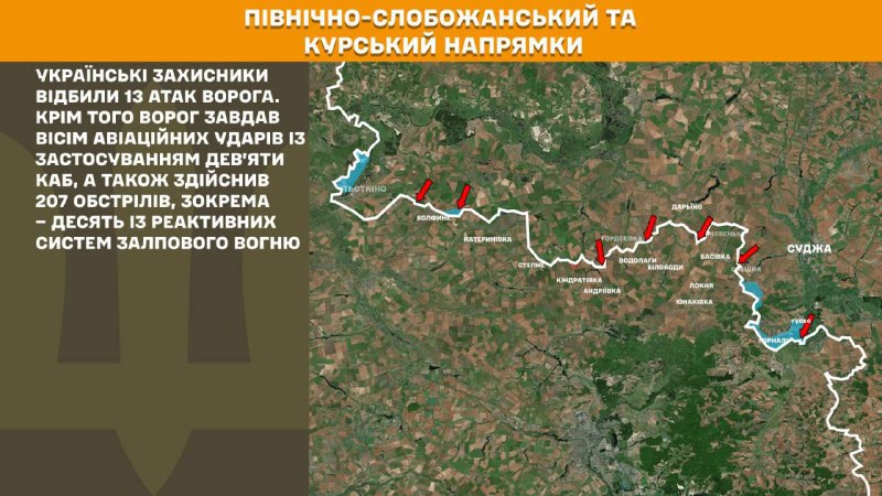 At Kursk and North Slobozhansky(Sumy) direction Ukrainian forces have repelled 13 Russian army assaults, - General Staff of Armed Forces of Ukraine reports