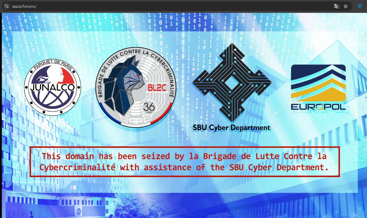 XSS Forum seized @Europol