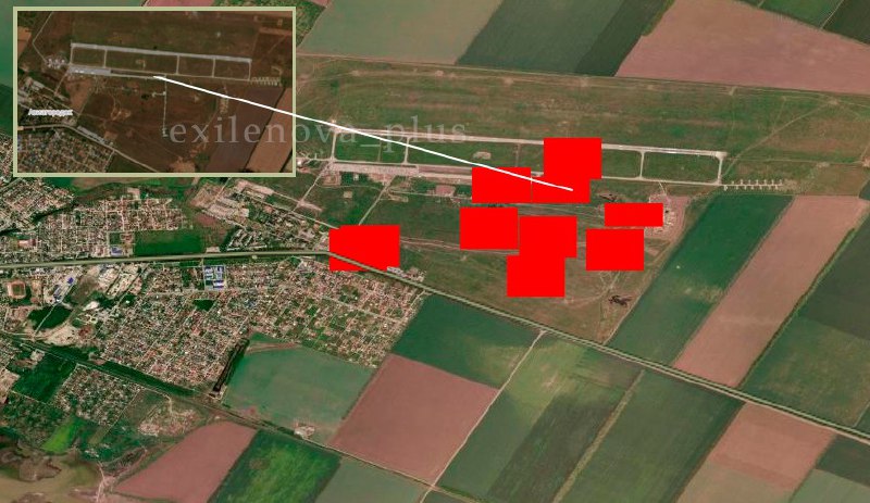 NASA Firms data shows possible fires at Prymorsko-Akhtarsk airfield after drones attack overnight