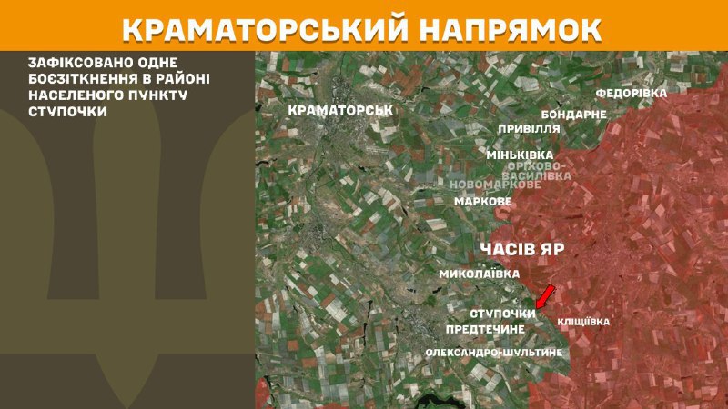 At Kramatorsk direction clashes yesterday near  Stupochky, - General Staff of Armed Forces of Ukraine reports