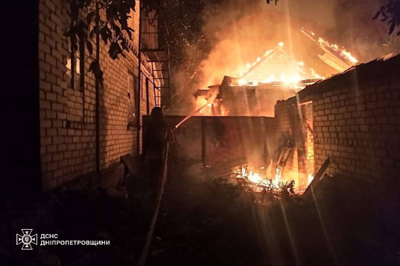 Fires in 3 communities of Dnipropetrovsk region as result of drones strikes overnight