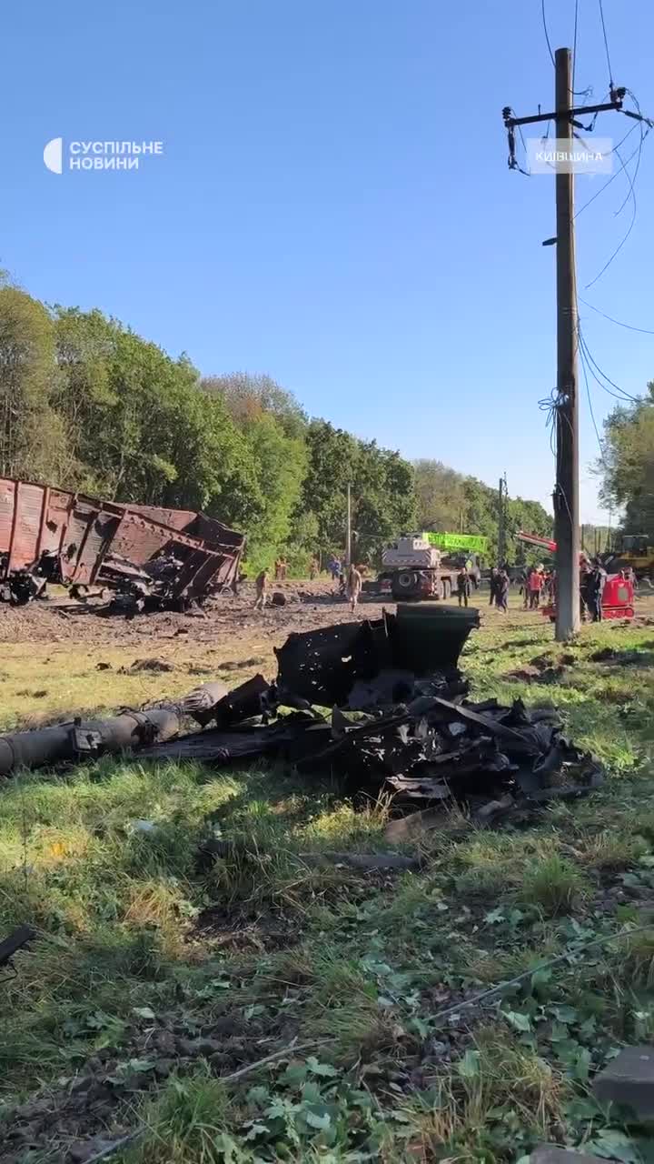 Railways damaged in Kyiv region as result of the overnight explosion