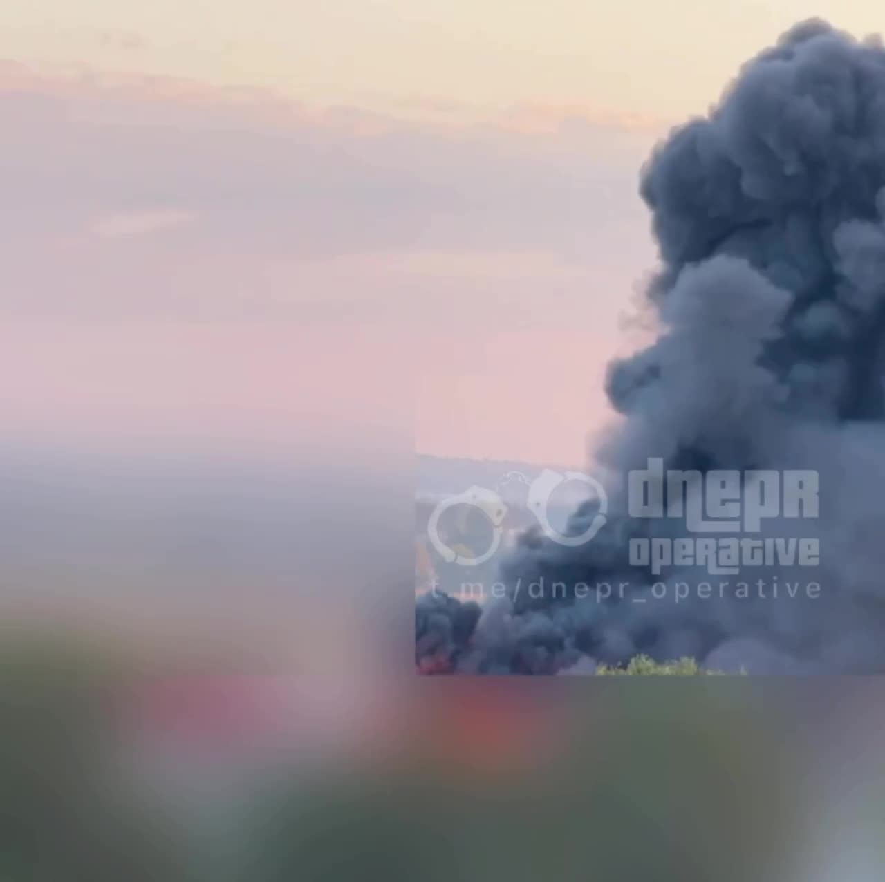 Large fire in Dnipro city as result of missile strike