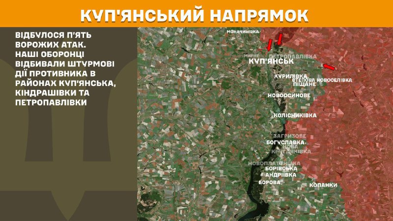 At Kupyansk direction clashes yesterday near Kupyansk, Kindrashivka and Petropavlivka, - General Staff of Armed Forces of Ukraine reports