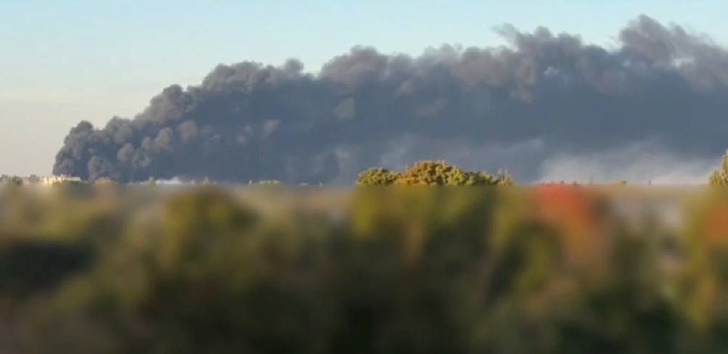 Smoke is rising in Chernihiv after attack at the power infrastructure