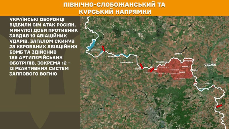 At Kursk and North Slobozhansky(Sumy) direction Ukrainian forces have repelled 12 Russian army assaults, - General Staff of Armed Forces of Ukraine reports