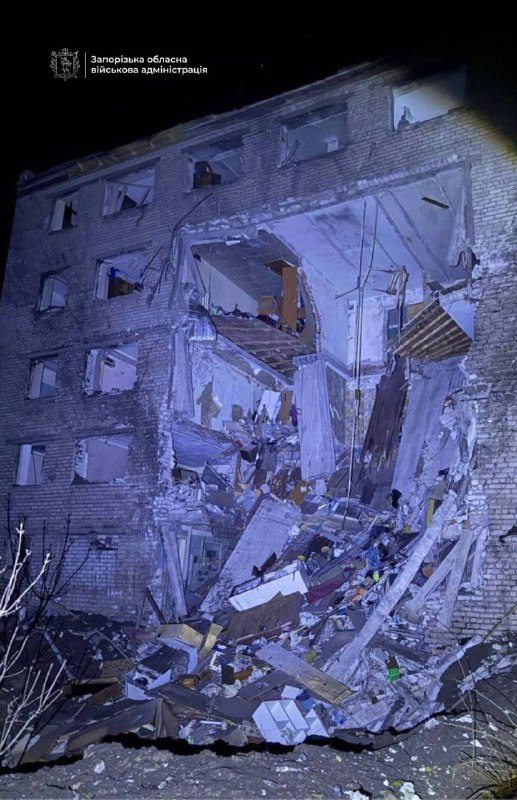 Destruction in Zaporizhzhia as result of Russian attack with missiles and drones