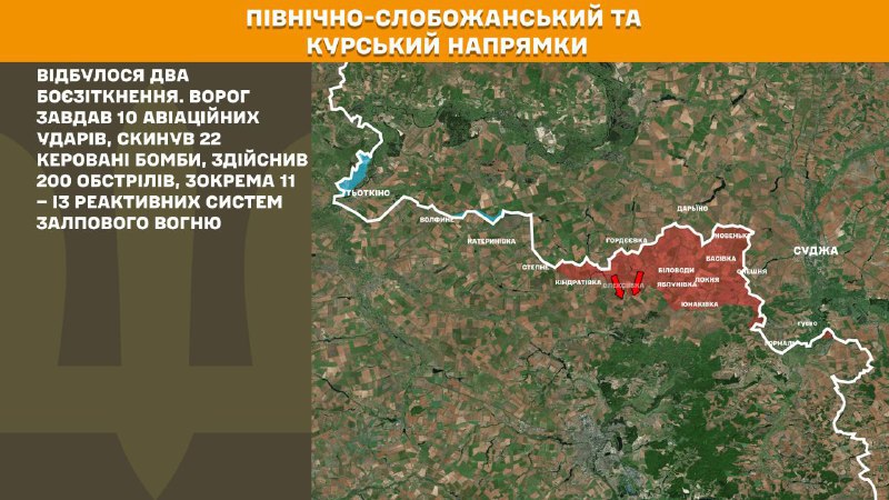 At Kursk and North Slobozhansky(Sumy) direction Ukrainian forces have repelled 2 Russian army assaults, - General Staff of Armed Forces of Ukraine reports