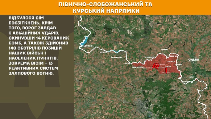 At Kursk and North Slobozhansky(Sumy) direction Ukrainian forces have repelled 7 Russian army assaults, - General Staff of Armed Forces of Ukraine reports