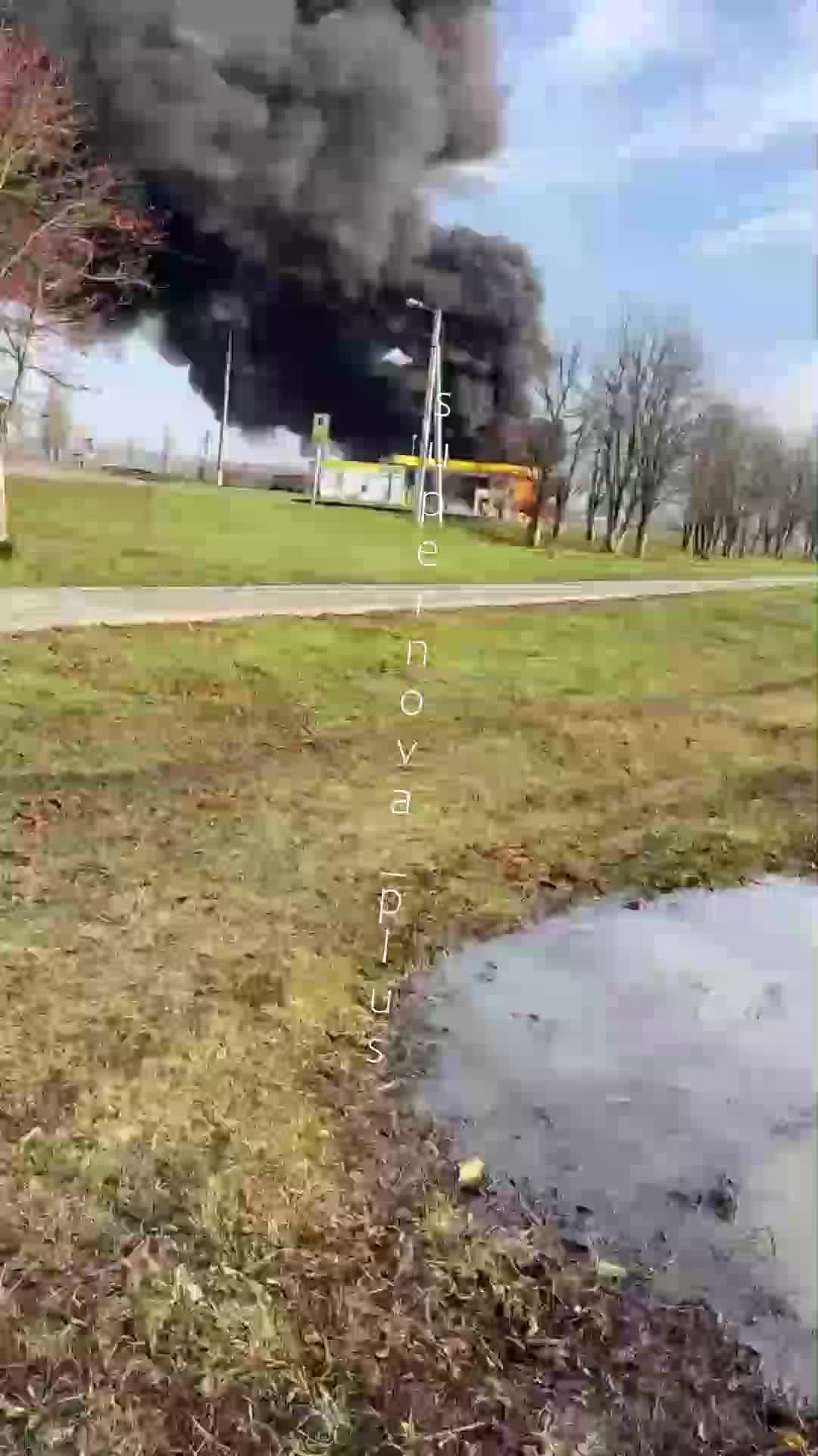 Fire at the fuel station in Valuyki after reported drone strike