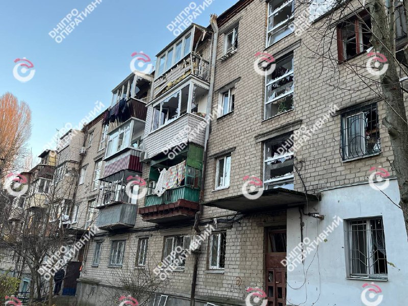 2 people wounded, including a child as result of drones raid in Dnipro city, widespread damage to residential property
