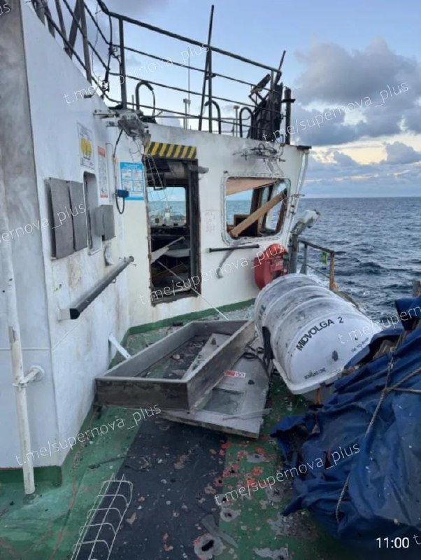 Damage at Midvolga-2 vessel after suspected drone strike