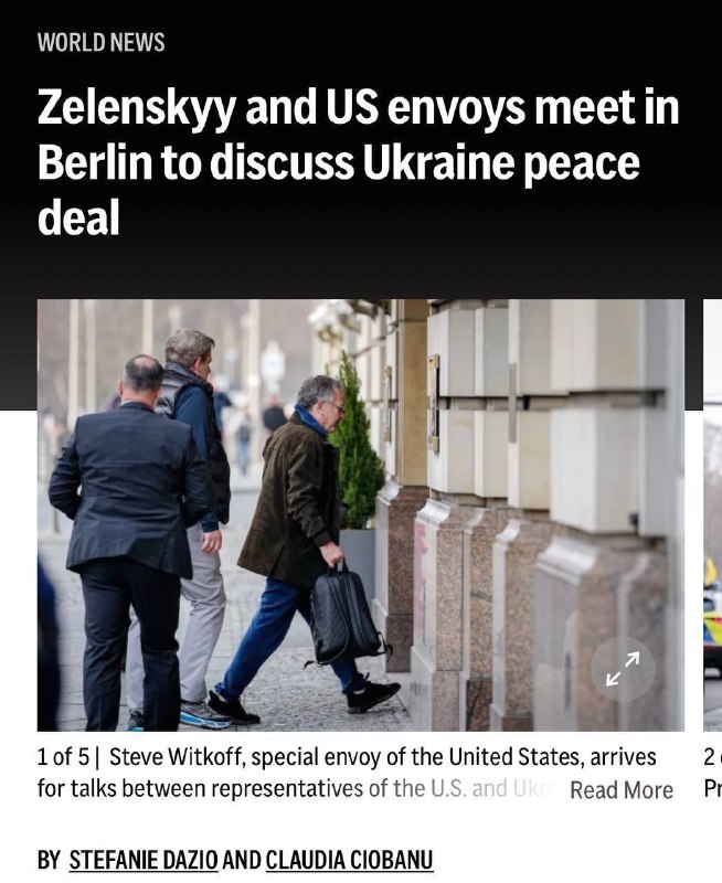 A meeting between President Zelensky and U.S. negotiators Witkoff and Kushner will begin soon in Berlin, - the Associated Press reports