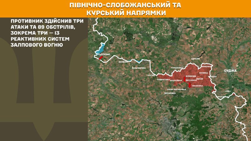 At Kursk and North Slobozhansky(Sumy) direction Ukrainian forces have repelled 3 Russian army assaults, - General Staff of Armed Forces of Ukraine reports