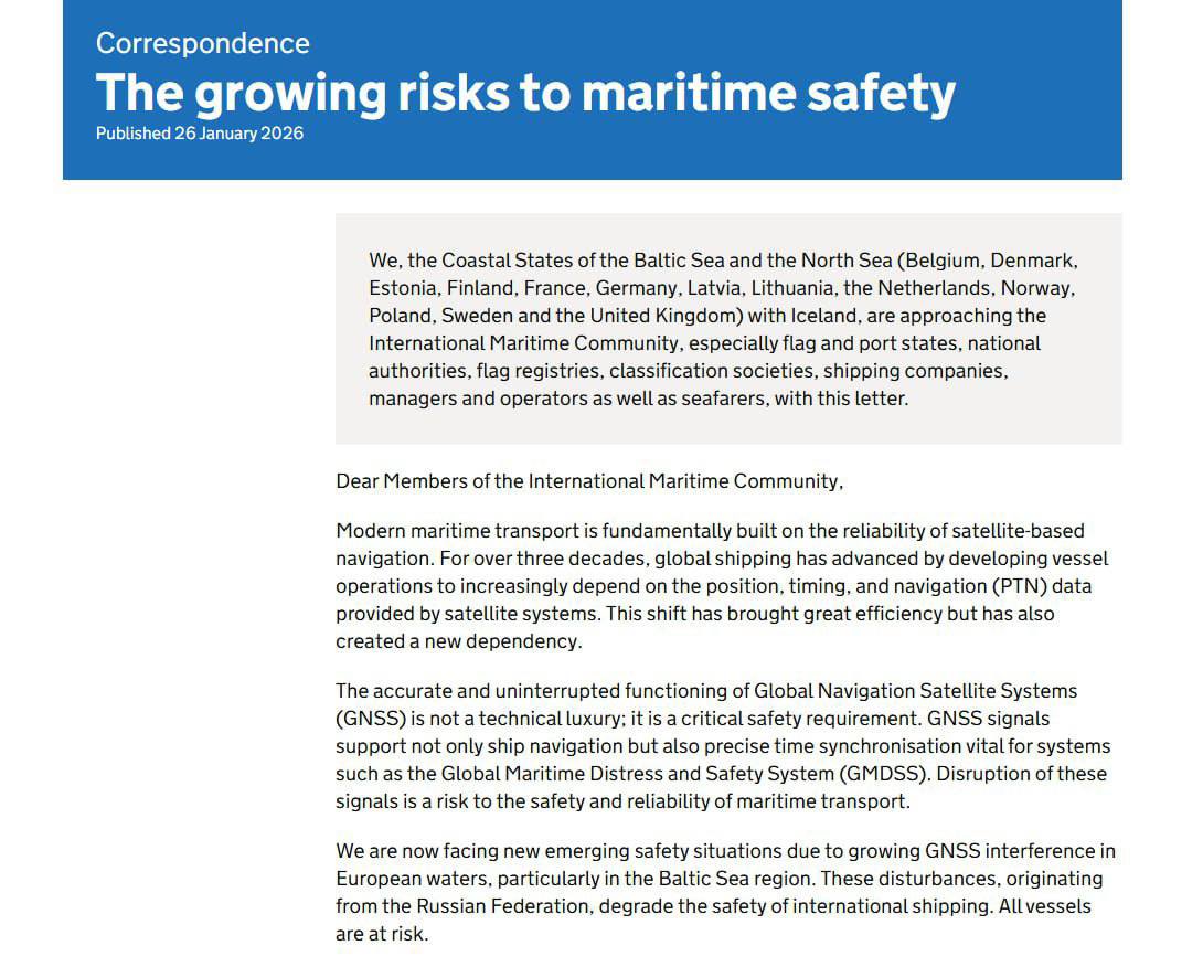 14 European countries have announced that they are closing the Baltic Sea to Russia’s so-called shadow fleet, according to a joint statement released by the UK government. The countries warned that tankers concealing their origin, by changing flags, switching off transponders, or operating without proper documentation, will be treated as vessels without nationality. Such ships may be detained without legal risk. Russia was also accused of deliberately interfering with satellite navigation systems, posing a serious threat to maritime safety and complicating rescue operations in the event of accidents. The statement was signed by Belgium, Denmark, Estonia, Finland, France, Germany, Iceland, Latvia, Lithuania, the Netherlands, Norway, Poland, Sweden, and the United Kingdom