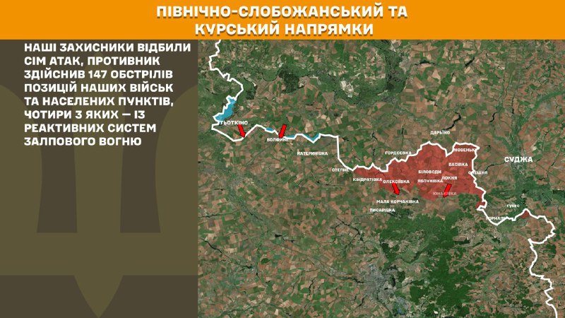 At Kursk and North Slobozhansky(Sumy) direction Ukrainian forces have repelled 7 Russian army assaults, - General Staff of Armed Forces of Ukraine reports