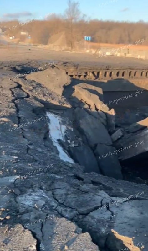 Bridge was destroyed as result of an airstrike at the bridge in Vasylivka of Zaporizhzhia region