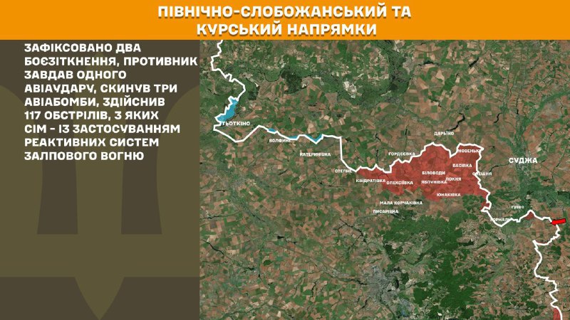 At Kursk and North Slobozhansky(Sumy) direction Ukrainian forces have repelled 2 Russian army assaults, - General Staff of Armed Forces of Ukraine reports