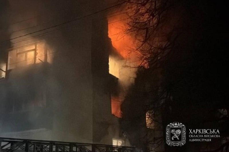 Drone hit residential house in Chuhuiv, Kharkiv region