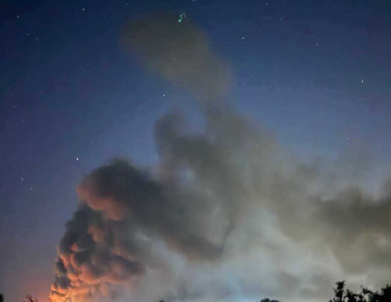 Big fire at the food warehouses in Dnipro city as result of Russian bombardment